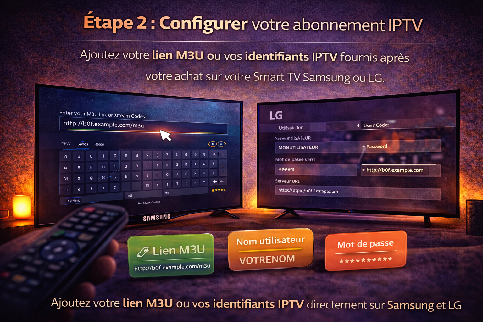 Configurer IPTV Samsung LG M3U