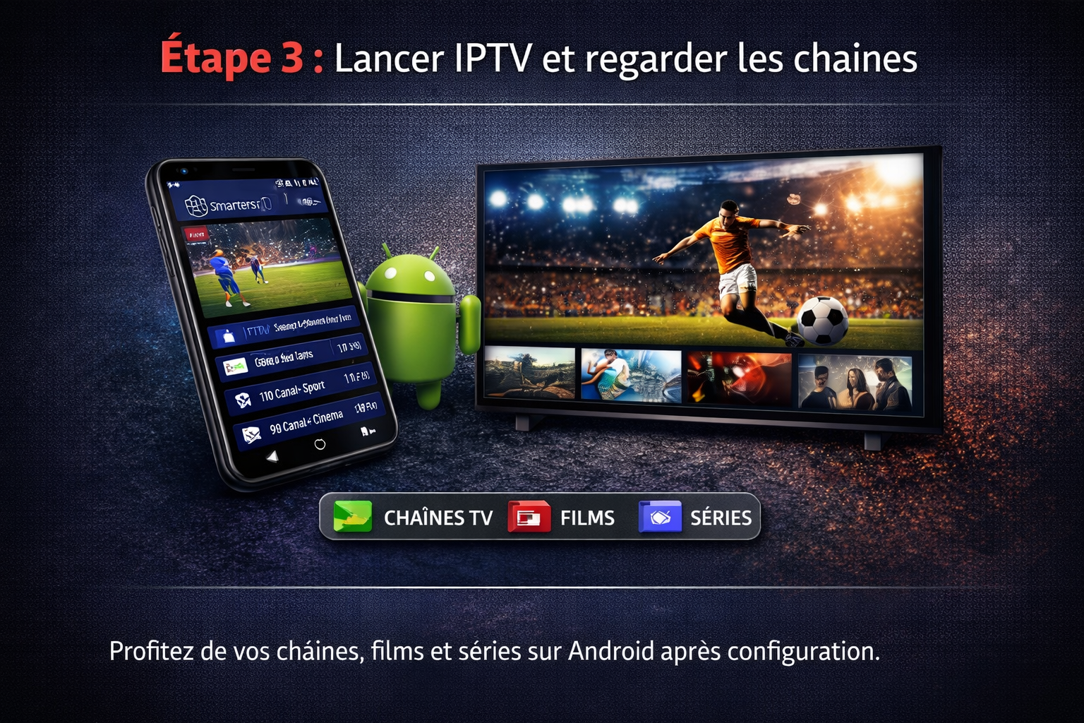 Regarder IPTV Android Premium IPTV France après installation