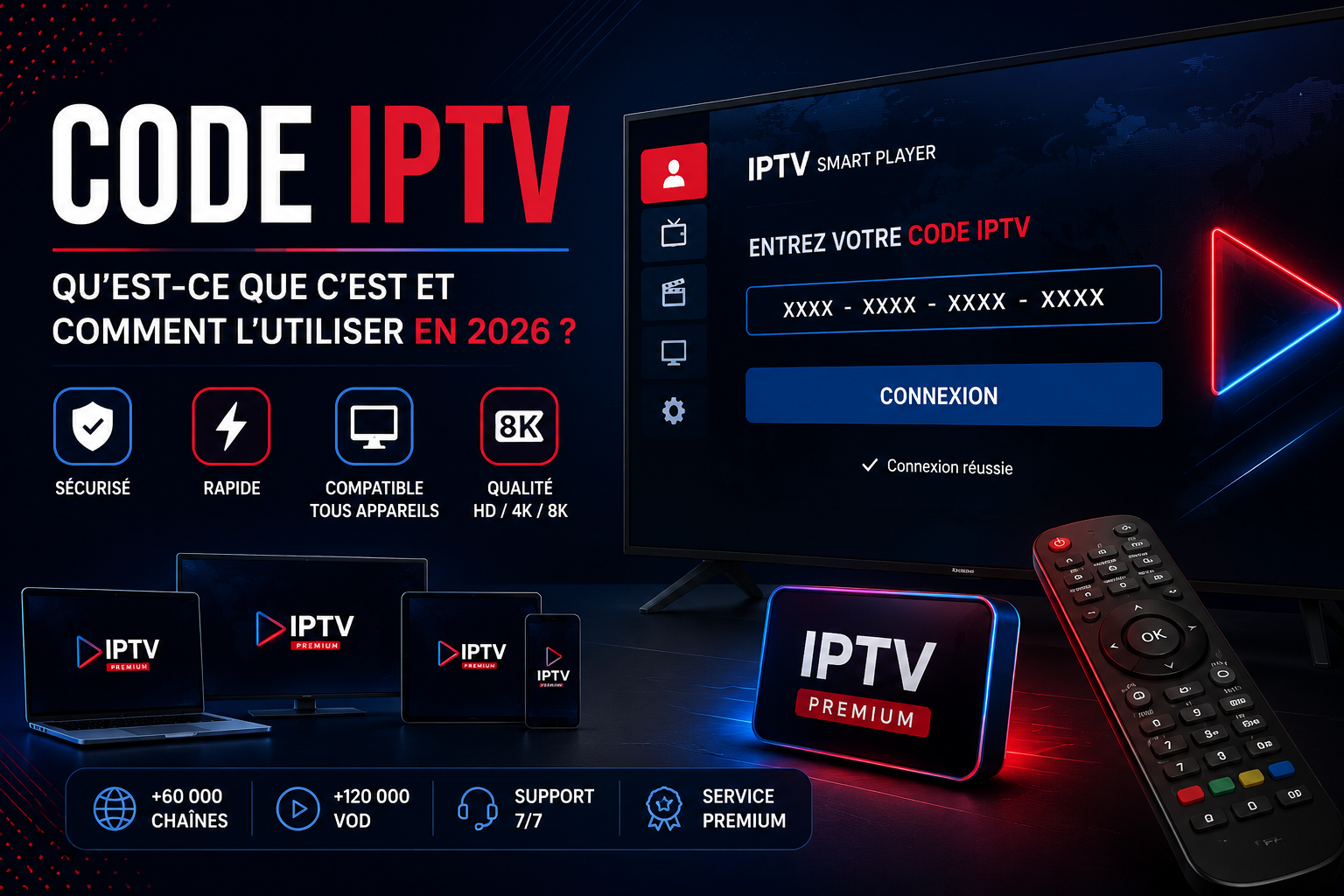 Code IPTV – Guide complet 2026 Code IPTV : guide pour comprendre et utiliser un code IPTV en 2026