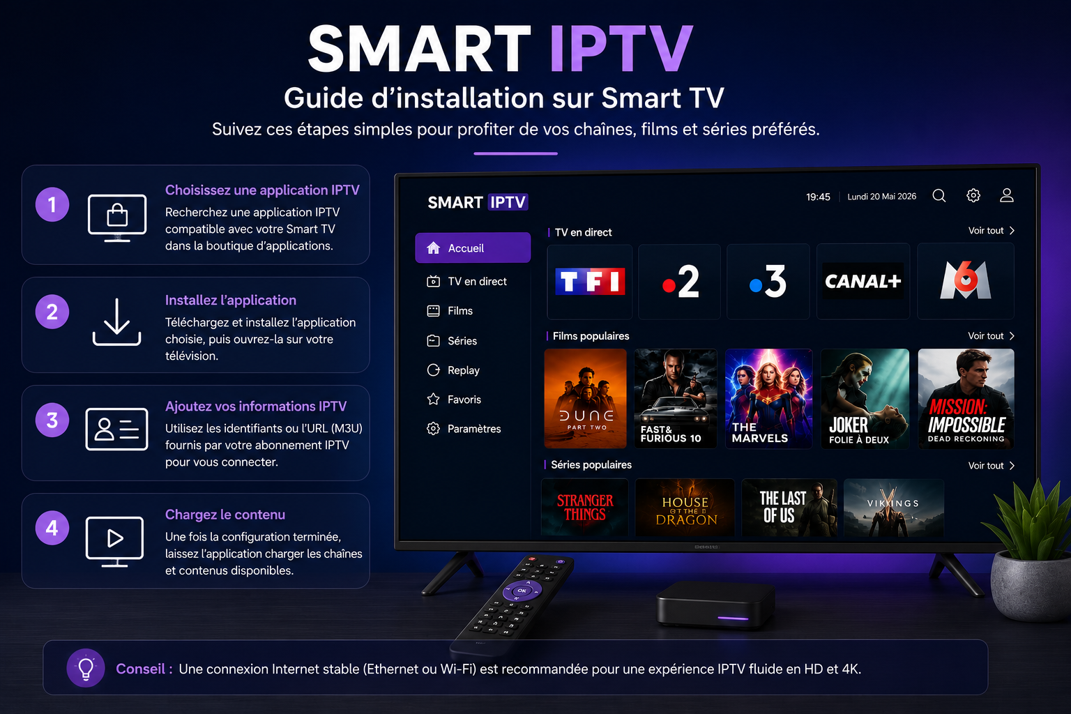 Installation Smart IPTV sur Smart TV Guide installation Smart IPTV sur Smart TV étape par étape